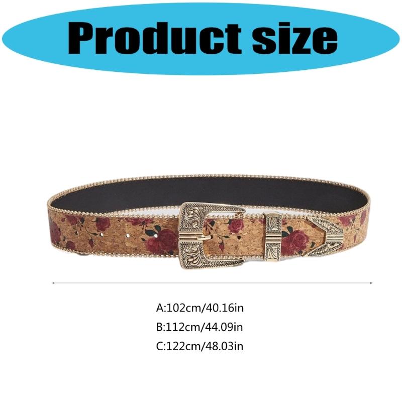 Smooth PU Leather Women's Timeless Belt Modern Rose Design Comfortable Waistband For Daily Use And Extended Wear