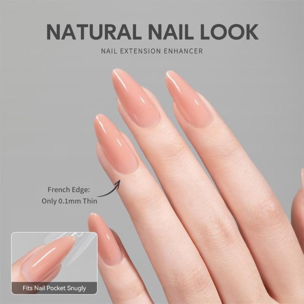 240pcs No-Trace Sandwich Nail Forms Oval Shape Nail Tips  for Profional Use in Nail Salons