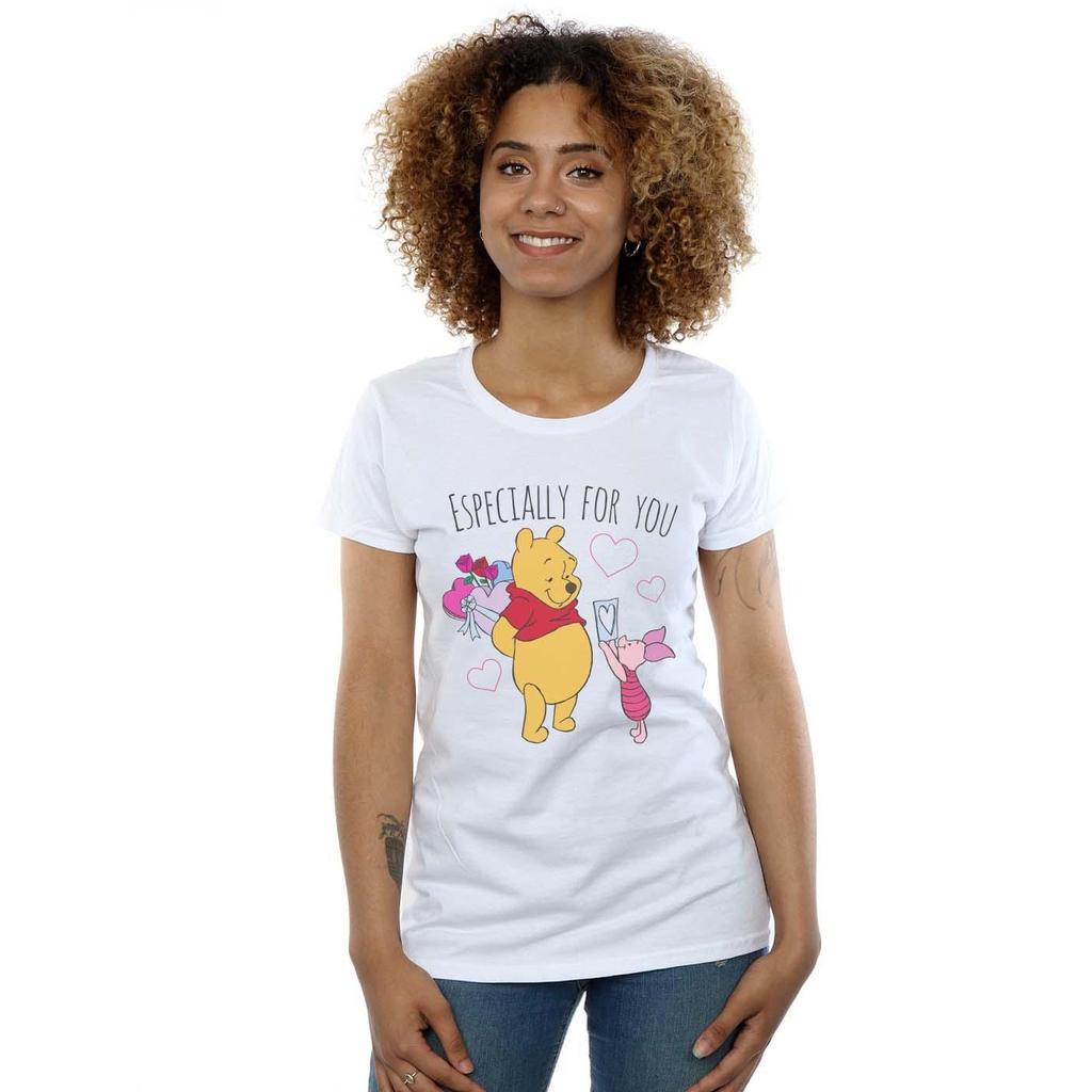 Disney Womens/Ladies Winnie The Pooh Piglet Valentines Gift Cotton T-Shirt