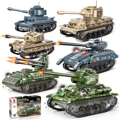 Montagem Educacional Infantil de Blocos de Construção de Pequenas Partículas É Compatível Com um Modelo de Tanque Tigre T34 Alto Brinquedos de Blocos de Montar Mosaico DIY