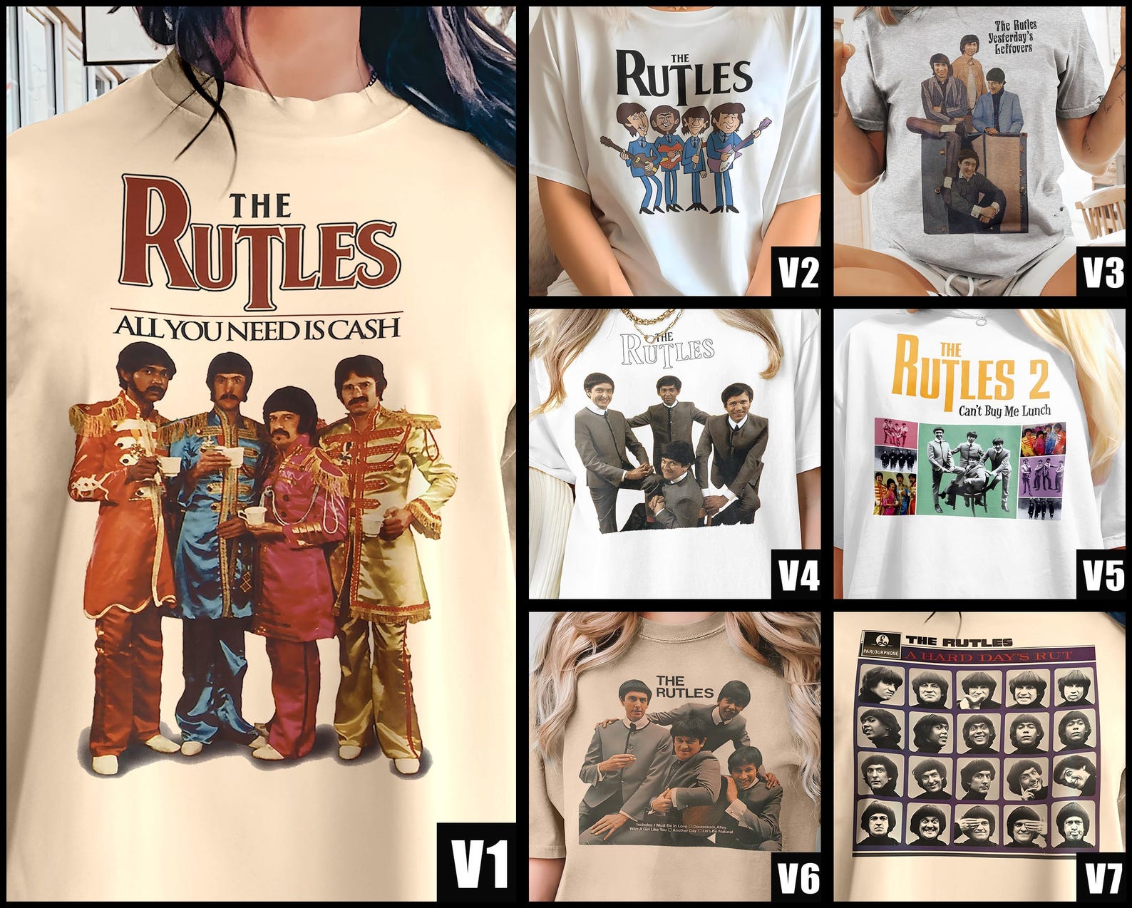The Rutles V1-7 T-Shirt Vintage 8 Colors Men s T-Shirt DTG Digital Print Sizes S M L XL 2XL 3XL 4XL 5XL S