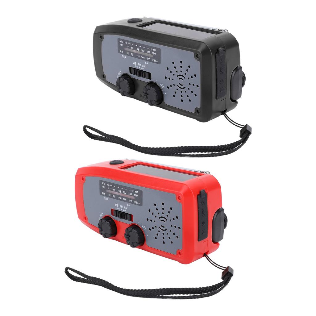 Radio portabil de urgență cu manivelă, cu lanternă LED, AM FM NOAA, radio meteo portabil cu baterie de 2000 mAh