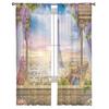 Paris Terrace Scenery Tulle Curtains for Bedroom Hall Living Room Decor Chiffon Curtain for Balcony Kitchen Home Drapes