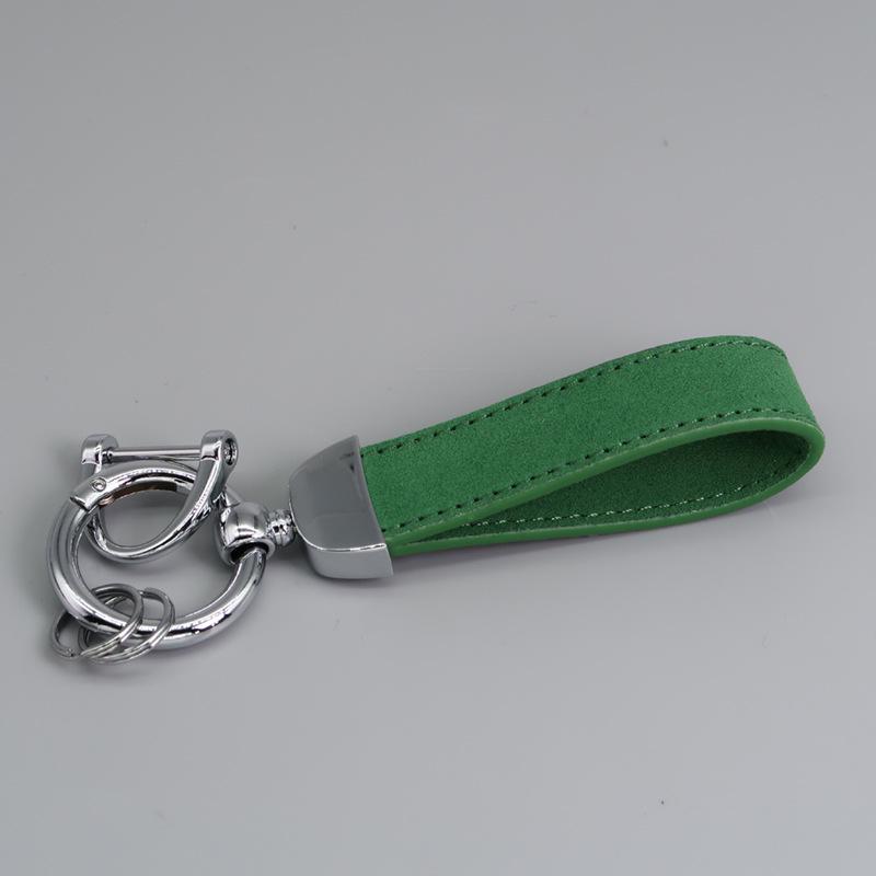 Customizable Microfiber Suede Car Keychain - Laser Engraved Logo Gift