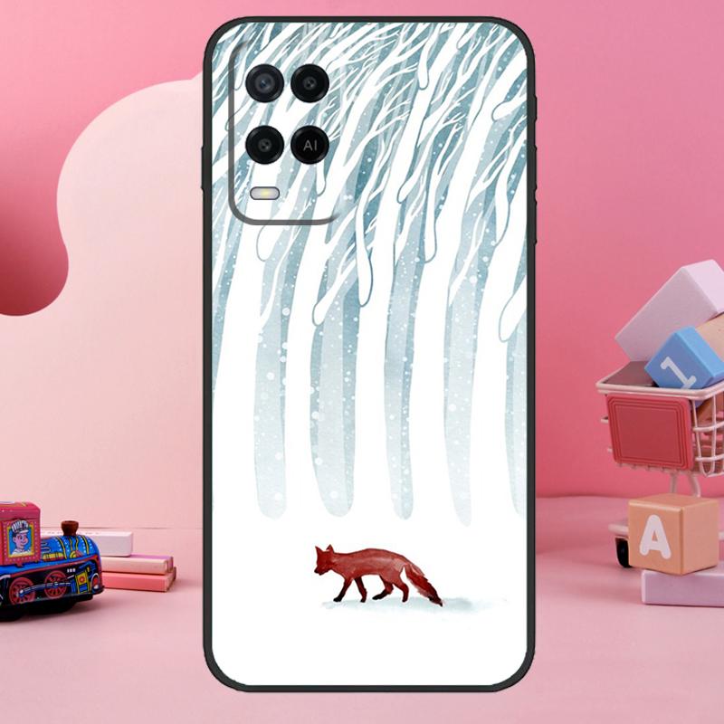 Winter Fox Foxes Case For Oppo A18 A38 A58 A78 A98 A74 A54 A94 A80 A60 A40 A96 A76 A16 A15 A17 A57 A77 A5 Pro
