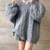 Spicy Girl Lazy Style V-Neck Oversized Sweater for Women Autumn & Winter Korean Version Soft Loose Twist-Knit Top Chunky Yarn