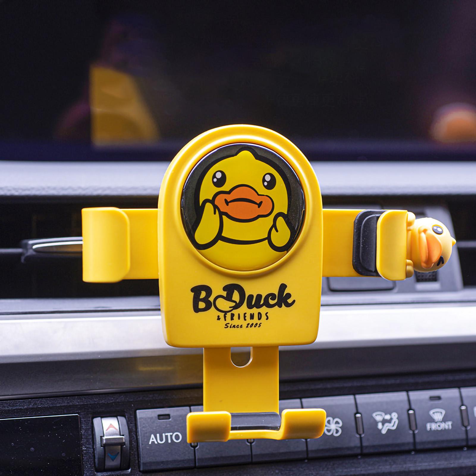 

Автомобильный держатель для телефона с милым мультяшным рисунком, стабильная конструкция для вентиляционного отверстия, рассеивание тепла, держатель для телефона с мягким жёлтый