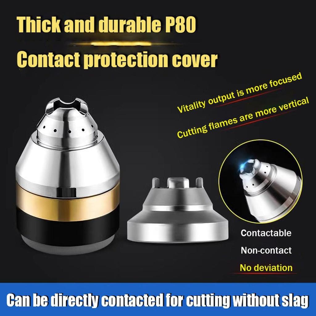 P80 Plasma Cutting Nozzle Protective Cover, P80 Nozzle Tip Electrodes Copper Cover, Insulation Direct Plasma Cutting Cutter Guide, Plasma Cutting