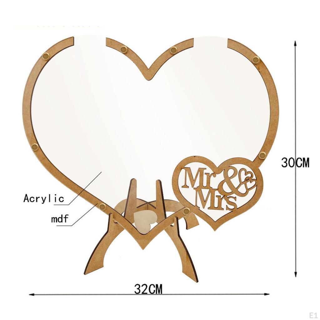 Rustic Wedding Guest Box with Wooden Sign Hearts 3D for Decorations Baby Shower Anniversary
