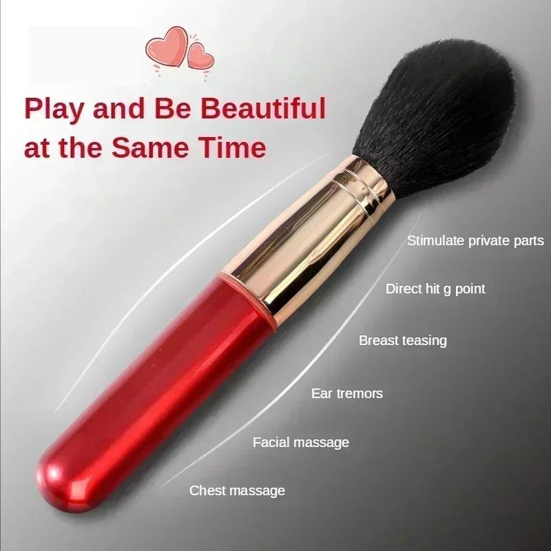 Vibrating Makeup Brush Brush Massage Strong Shock Female Orgasm Clitoral Stimulator 10 Speed Waterproof Adult Toys For Women Man