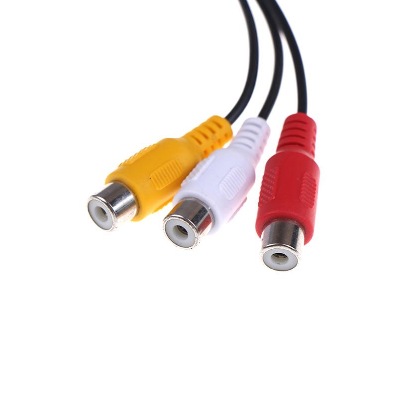 28Cm 3.5Mm Jack Av Male To 3Rca Female Audio Video Cable Cord Stereo Adapter