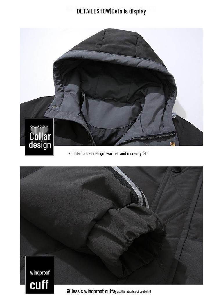 Men's Thickened Warm Hooded Winter Cotton Jacket - Trendy, Loose-Fit Coat