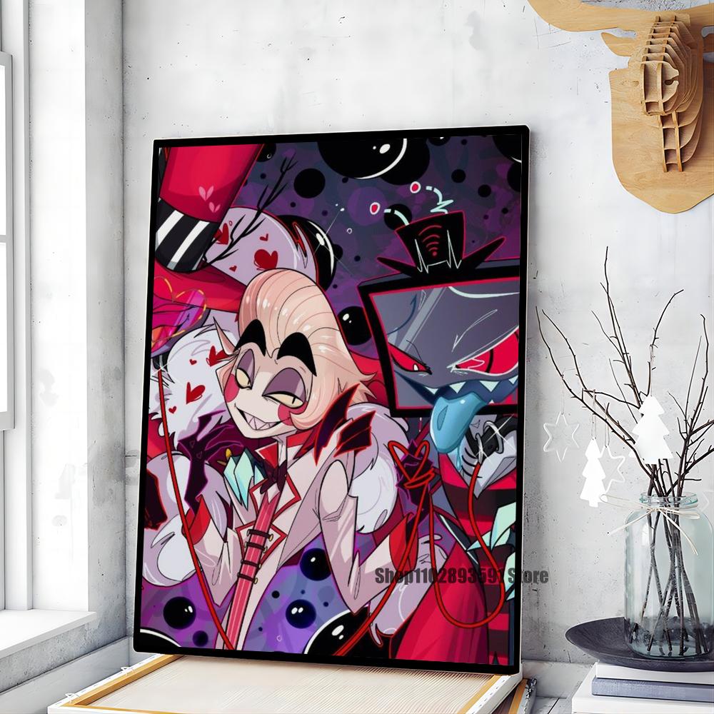 1pc  H-Hazbin Cartoon Hotel Poster Paper Print Home Bedroom Entrance Bar Cafe Art Painting Decoration