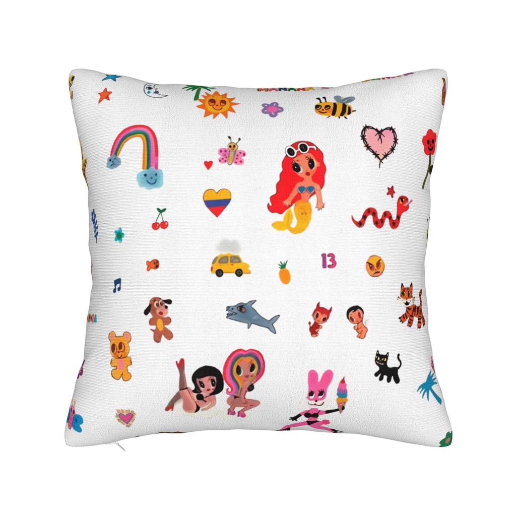 Feid Ferxxo Karol G Pillowcase Printing Polyester Cushion Cover Gift Pillow Case Cover Bedroom Zipper 18''