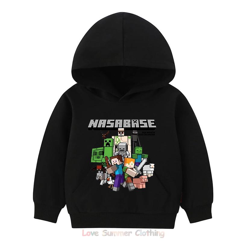 Minecraft Hoodie for Kids HD Print Boyd and Girls Pullover Polyester  Casual Girls Sweatshirt Fall Many Colors Age 4-14
