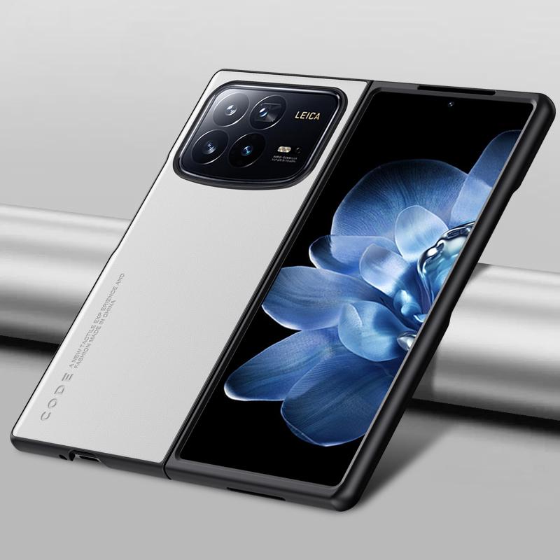 Plain PU Leather Case for Xiaomi Mix Fold 4 Matte Silicone Bumper Shockproof Camera Protection Back Cover for Xiaomi Mi Mix Fold 4 Fold4