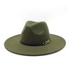 Big Eaves Wool Jazz Top Hat Women'S Casual Big Edge Felt Hat Men'S Jazz Hat 9.5Cm