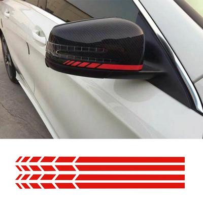 Hot Accessories Black/White/Red/Blue Car Decal Vinyl Stripe Emblem Rearview Side Mirror Sticker