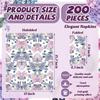 200 Pack Purple Hydrangea Napkins for Guests Floral Butterfly Napkins Disposable Dinner Hand Towels Decorative Flower Bathroom Paper for Wedding