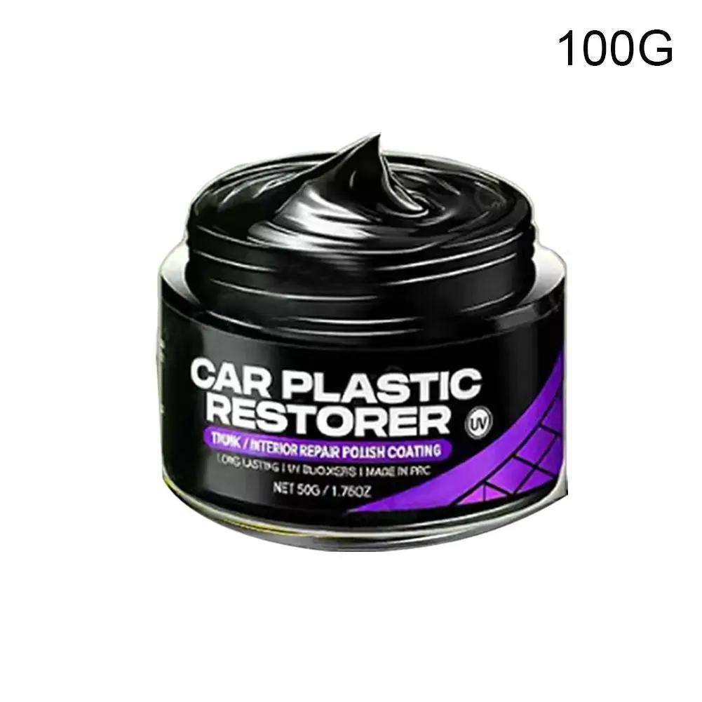 50/100G Auto Plastic Restorer Gloss Enhancer Crystal Renewal Wax Agent Clear Panel & Leather To Shine Car Black Coating Bac P0Y9