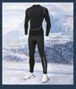 Tuta Intima Termica Asciugatura Rapida - Manica Lunga, Alta Elasticità, Interno Felpato per Corsa & Fitness Autunno/Inverno