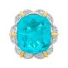 Neues Schmuckset Halskette Ring Ohrring Lotusförmig Pala Blau Hell Mode Luxus Damen