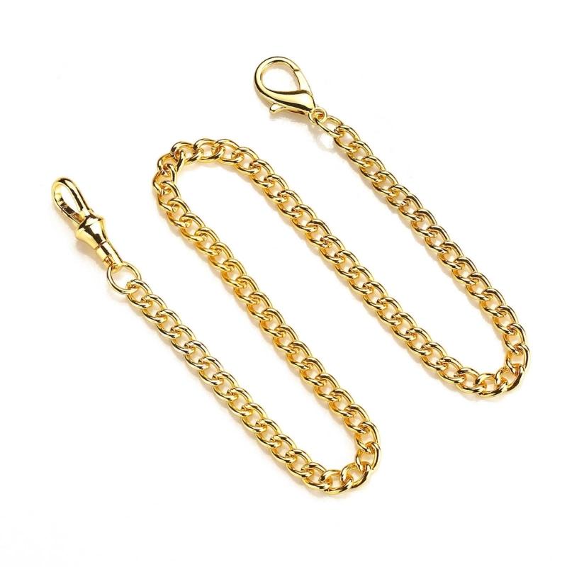 Pocket Watch Chain Metal Belt Jeans Albert Vintage T Bar Waist Chain Link Clasp for Fob Watch Pocket Watch Accessories