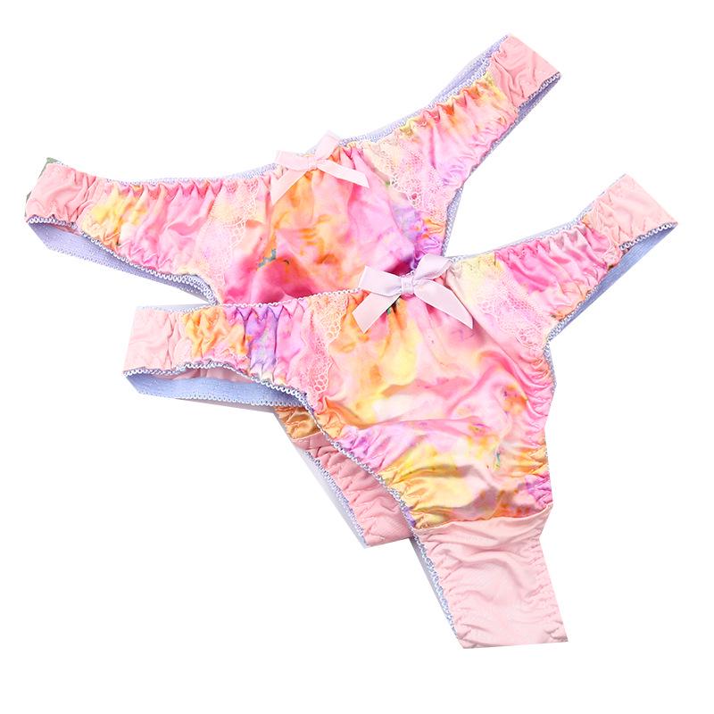 Japanischer Stil Bestickter Damen-Tanga - Niedrig geschnittene Sexy T-Rücken Unterwäsche