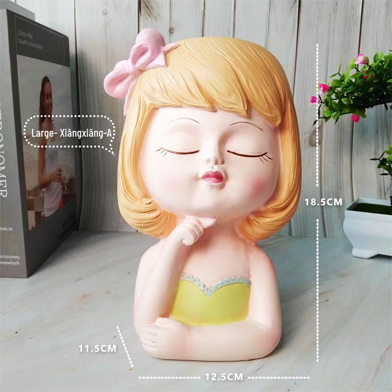 Nordic Style Resin Fairy Flower Pot - Cute Cartoon Succulent Desktop Ornament.