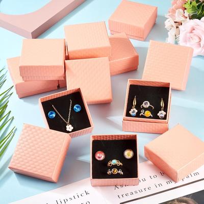 Cheriswelry 12 ks papírová krabička na dárek Vánoce Díkůvzdání Narozeniny Zásnuby Dárková krabička Obdélníkový šperkovnice 3,54"x2,76" na náhrdelník náramek