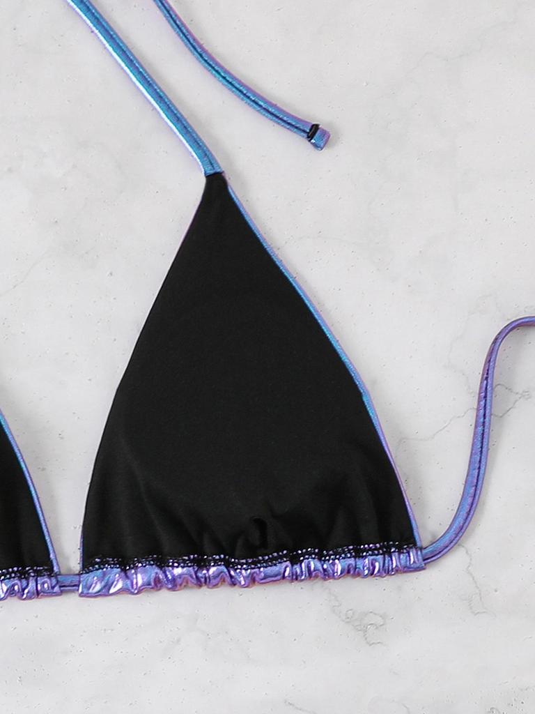 2026 European & American Cross-border Glitter Slim-fit Bikini Set - Sexy Nightclub Best Seller