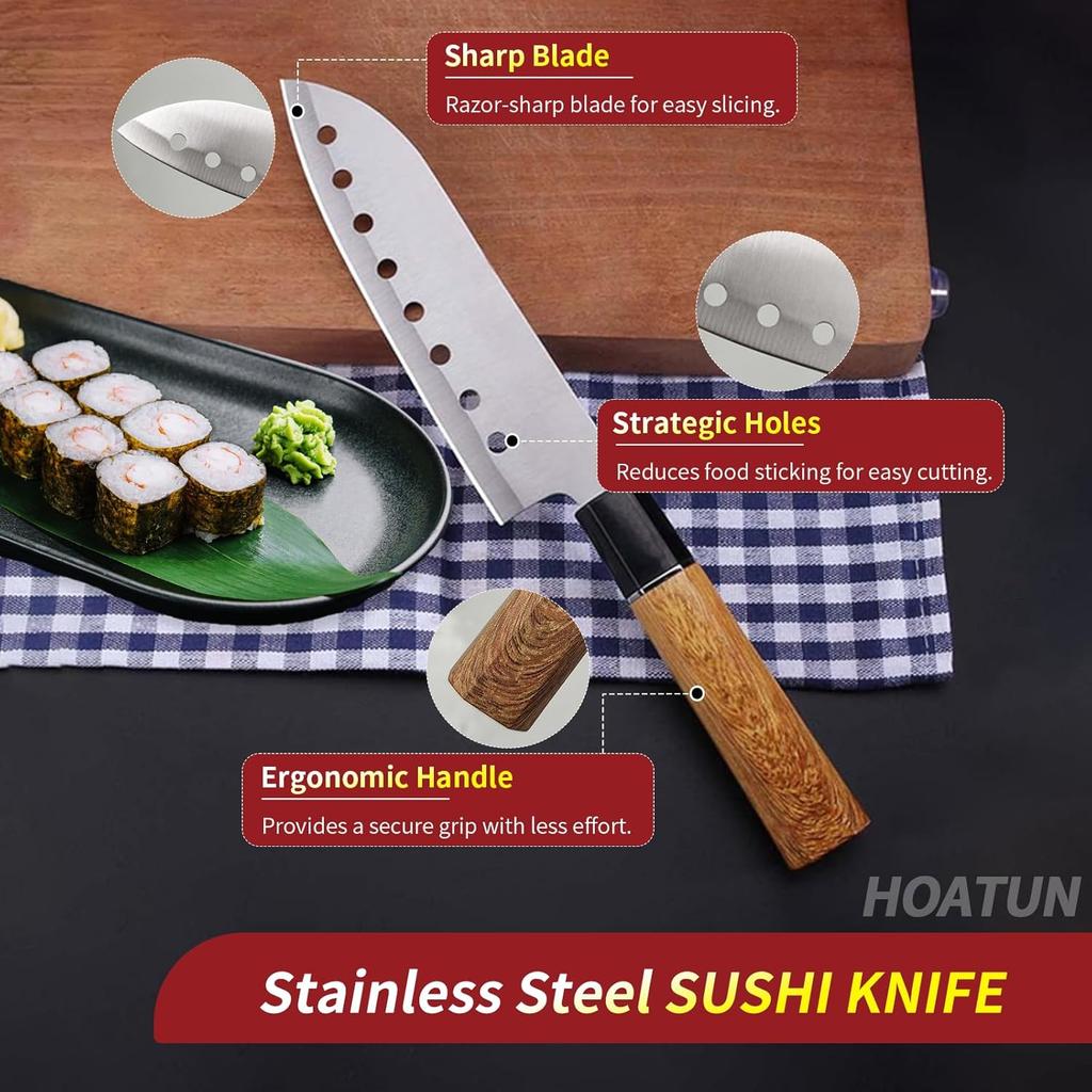 Sushi Making Kit, Sushi Making Mold for Beginners, Professional Home Sushi Maker, Sushi Rolling Machine with Sushi Roller Bazooka, Sushi Mat,