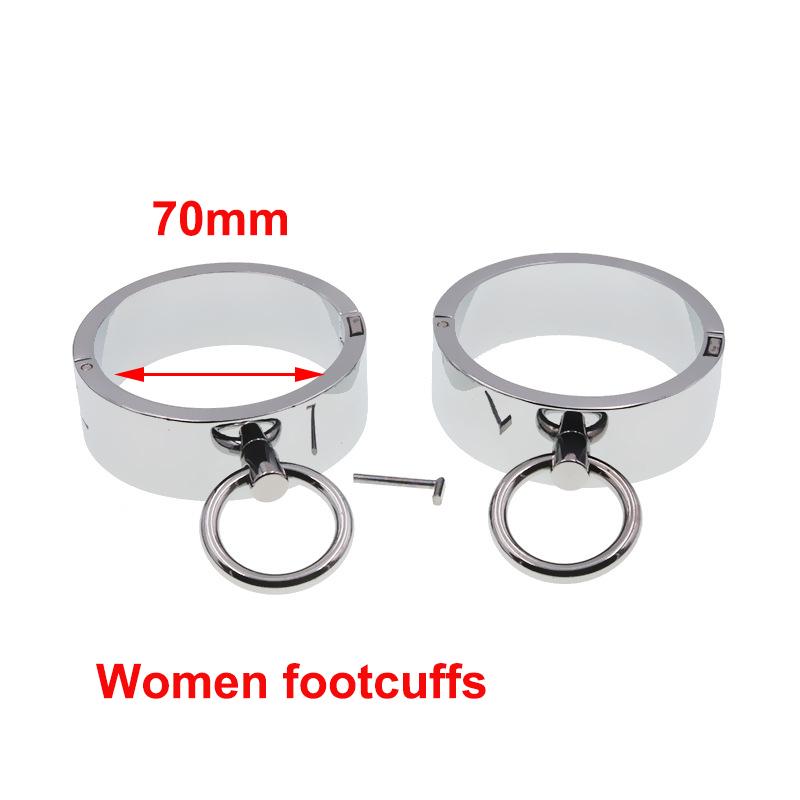 1 Pair Stainless Steel Handcuffs Metal Anklet Foot Cuffs Erotic SM Bondage Adult Game Couple Slave Restraint Sex Toys Men Women