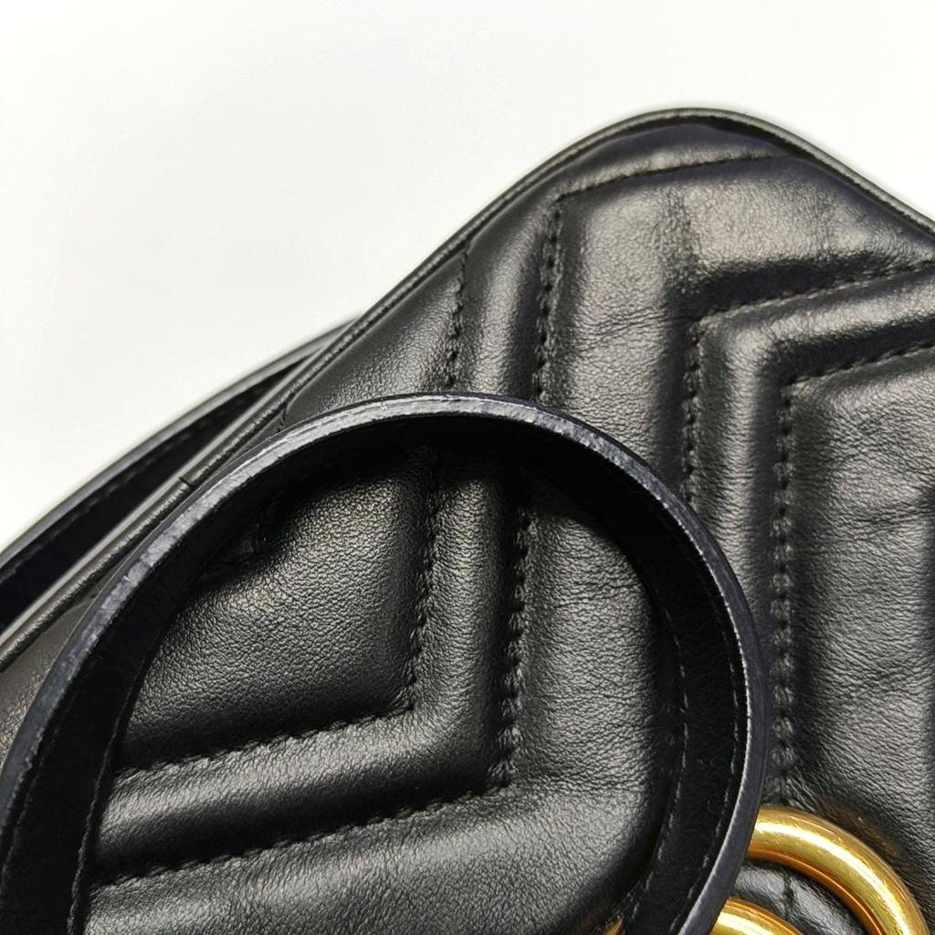 [Pre-Owned] Gucci GG Marmont Matelassé Mini Bag 'Nero' - Good #1KBQ7HM