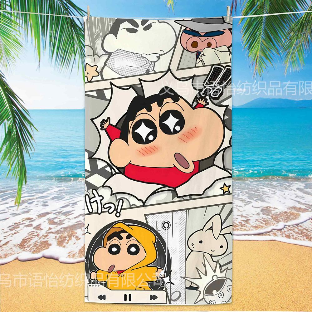Extra Large Kids Quick Dry Bath Towel Cartoon Character Digital Print Double Sided Flannel Microfiber Beach Towel