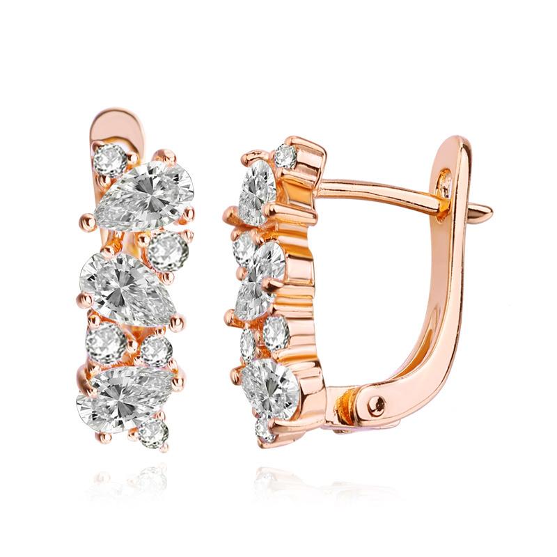 

Серьги-клипсы MINTHA, модные серьги цвета розового золота, свадебные повседневные модные украшения, серьги с геометрической формой из кубического циркония для женщин, свадебные серьги с геометрической формой A