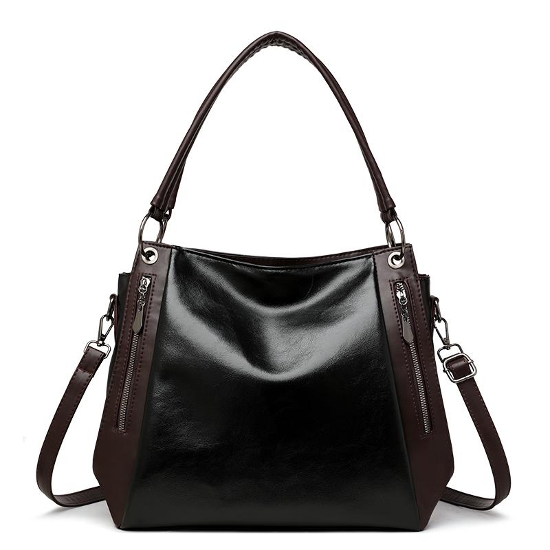 Elegancka torba typu tote z PU dla kobiet – Klasyczna torebka z bocznymi kieszeniami na podwójny zamek i regulowanym paskiem na ramię, Idealna do pracy i na co dzień