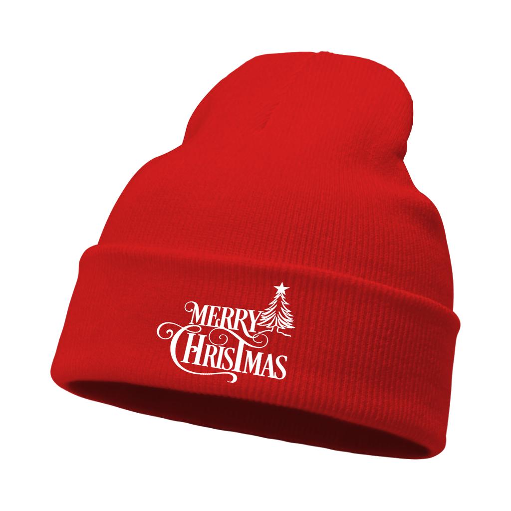 Merry Christmas Print Unisex Winter Hats Knit Hat Beanie Skullies Beanies Stylish Sporting Knitted Cap Beanie Perfect For Travel