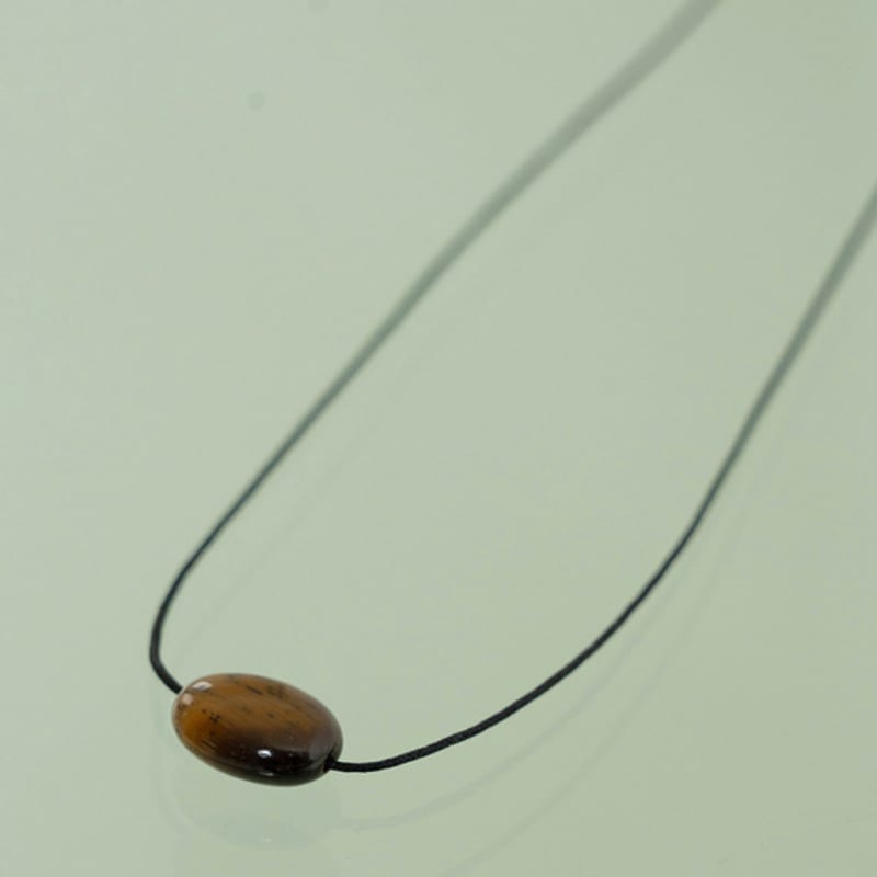 Geegee ovale Tigerauge-Perlenkette