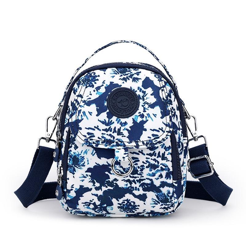 Winter new printed nylon cloth women's bag lightweight shoulder bag casual portable messenger change mobile phone bag