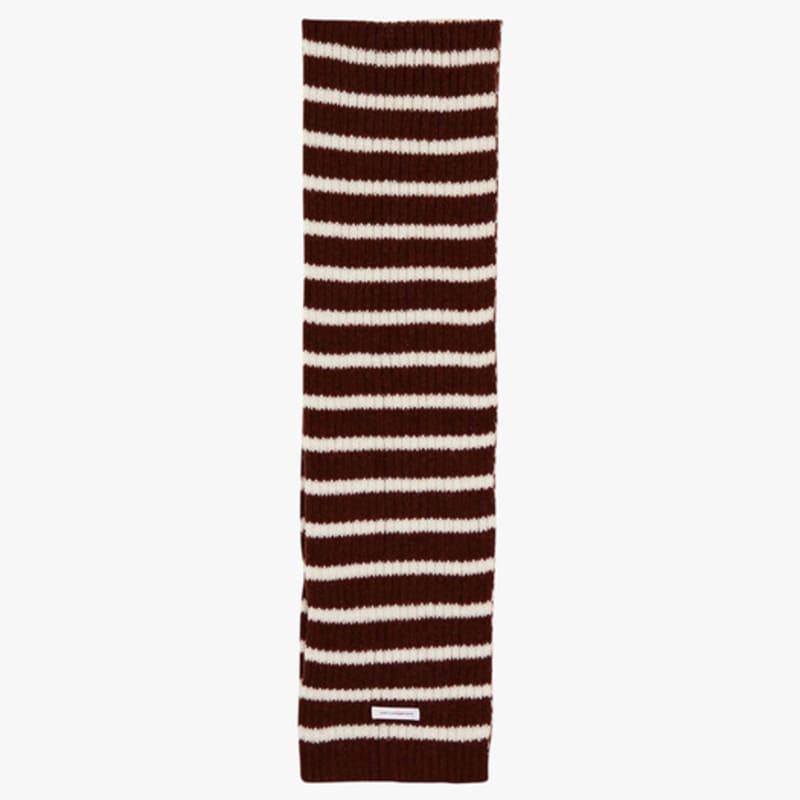 

PINK PINEAPPLE SNUGGY STRIPE MUFFLER_BROWN BROWN_FREE