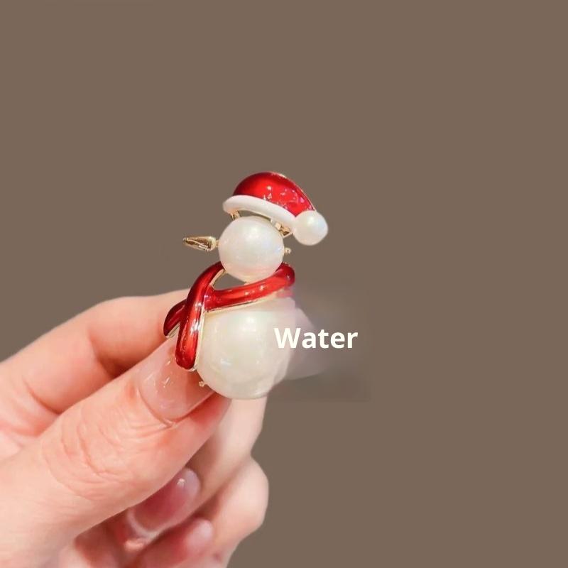 Cartoon Snowman Christmas Tree Brooches For Women Versatile Light Luxury Lapel Pin Clothing Accessories Party Gifts