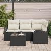 Canapé de Jardin 4 Pièces avec Coussins en Rattan Poly Brun 3354696