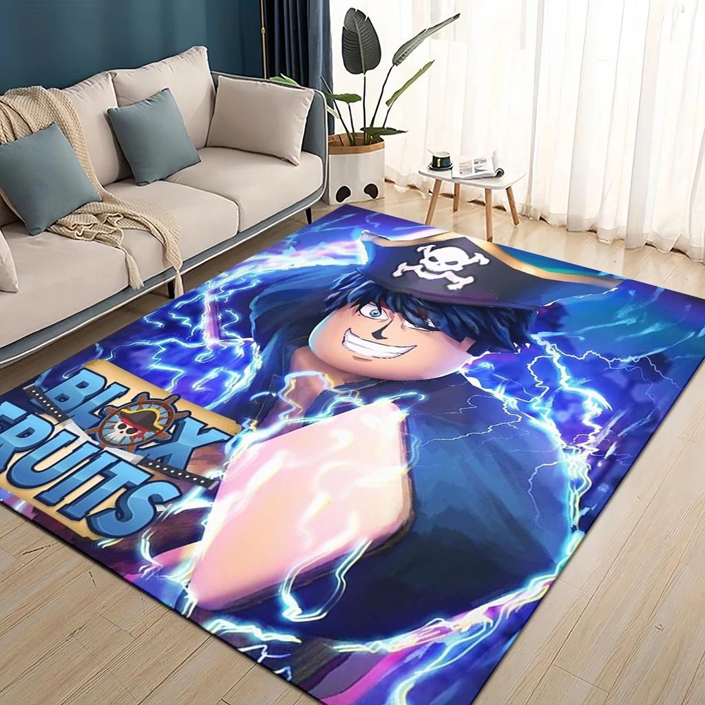 3D B-Blox Fruit 27 Style New Cartoon Carpet Rug for Living Room Bedroom Home Sofa Decoration,Kids Play Non-slip Floor Mat
