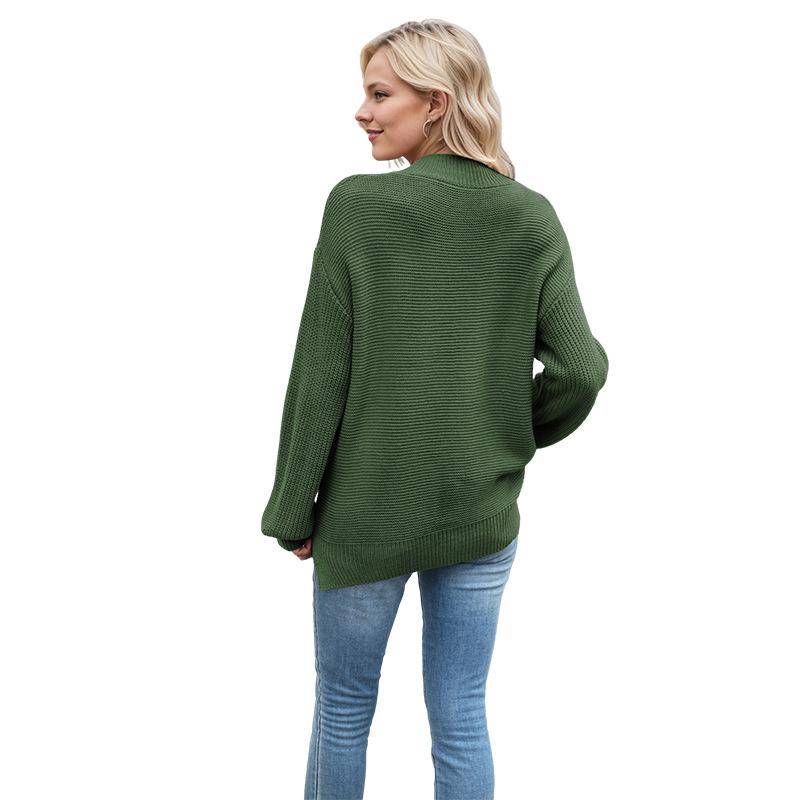 Half High Neck, New Autumn/winter 2025 Collection, Solid Color, Versatile Pullover Sweater, Loose Knit Sweater, Winter Inner Layer with Long Sleeves