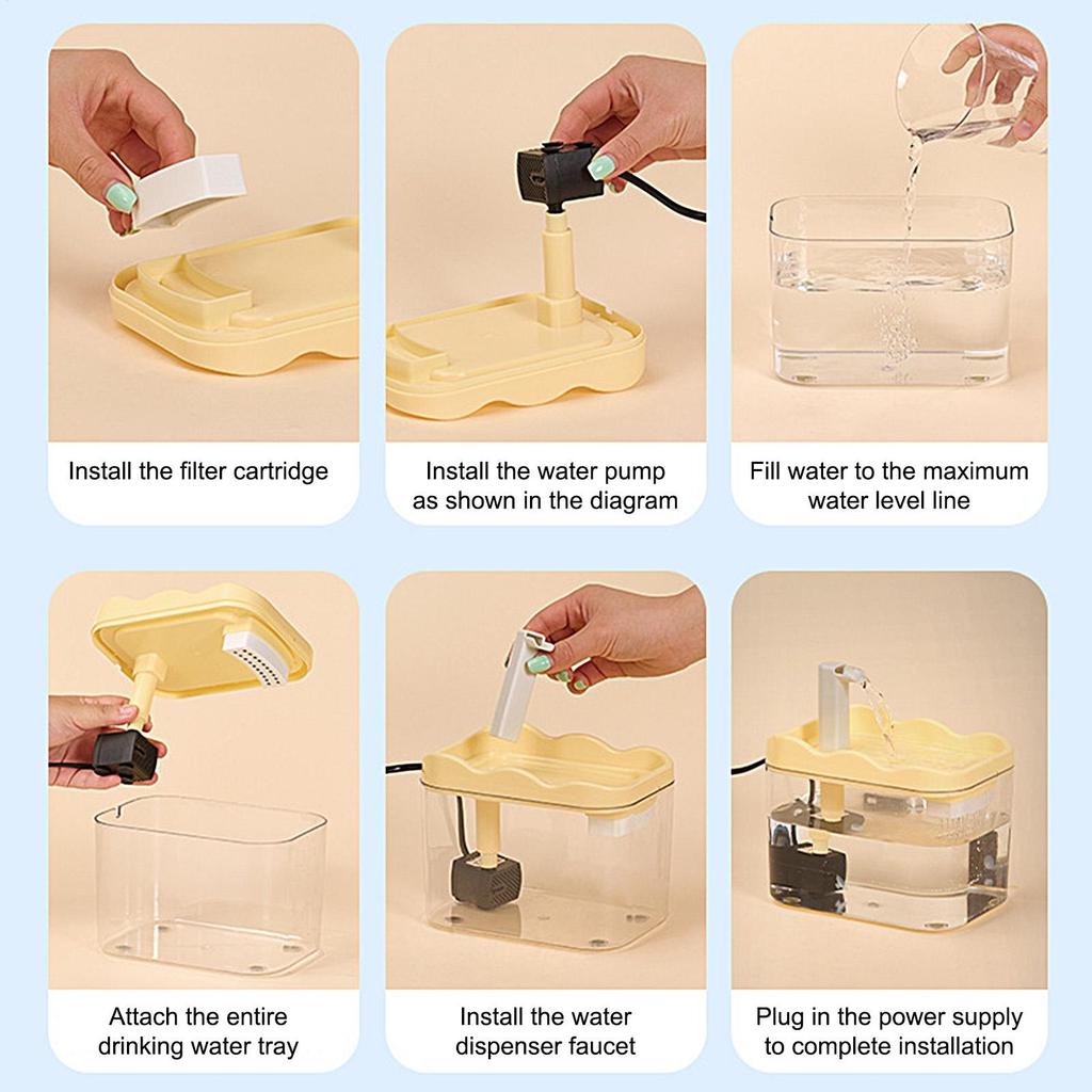 Cat Water Fountain 1L Intelligent Power Off Water Fountains For Cats Indoor For Drinking Kitten Puppy Pet Indoor Home Apartment