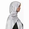 Fashion Design Classic Shiny Silk Scarf Women Soft Hijab Solid Color Handband Shawls Wraps Muslim Scarves Stole