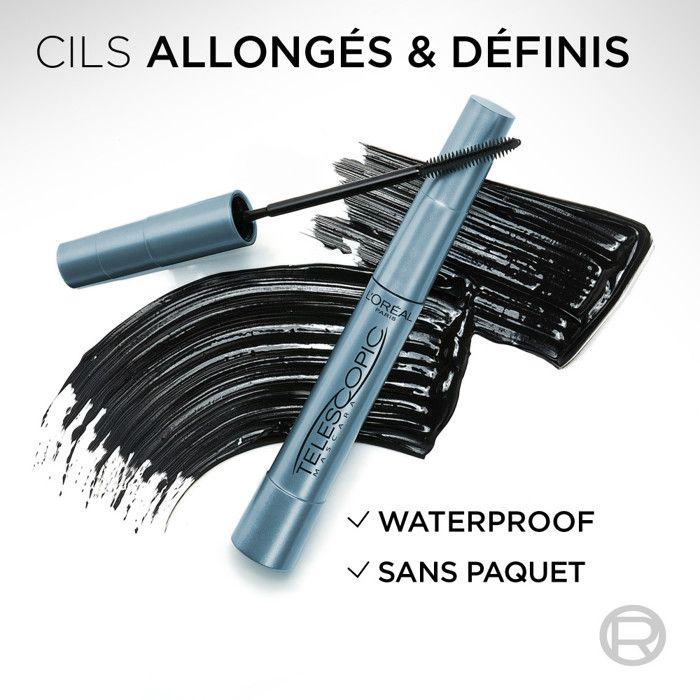 Mascara - L'ORÉAL PARIS - Telescopic - Waterproof - 8.4ml - Noir Intense