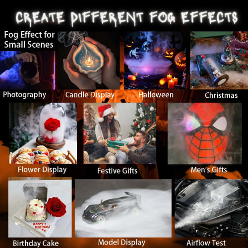 Portable Fog Machine | Slim Black Smoke Machine for Dance Stage, Halloween, and DJ Parties