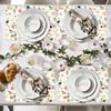 Colorful Floral Spring Plastic Placemats Set of 6,Summer Watercolor Flowers Place Mats,Washable Table Mats
